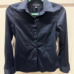 Banana republic button up shirt. Navy Blue size 4.